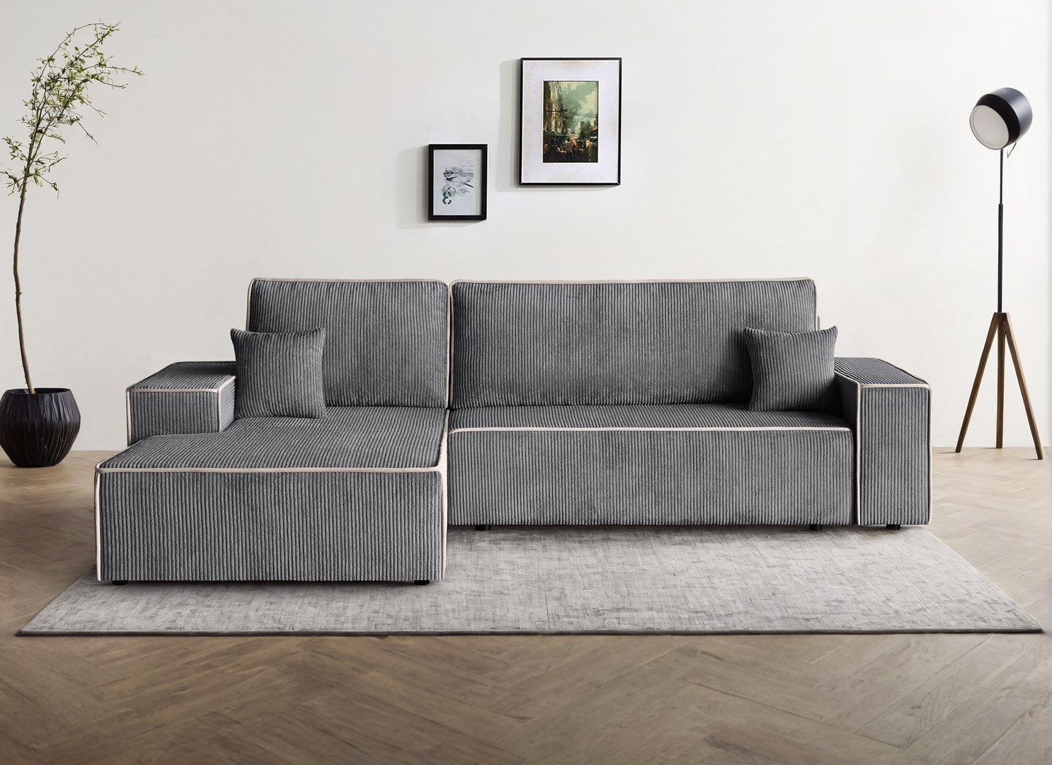 Beautysofa Ecksofa ERNI, inkl. Schlaffunktion, Bettkasten, günstig online kaufen
