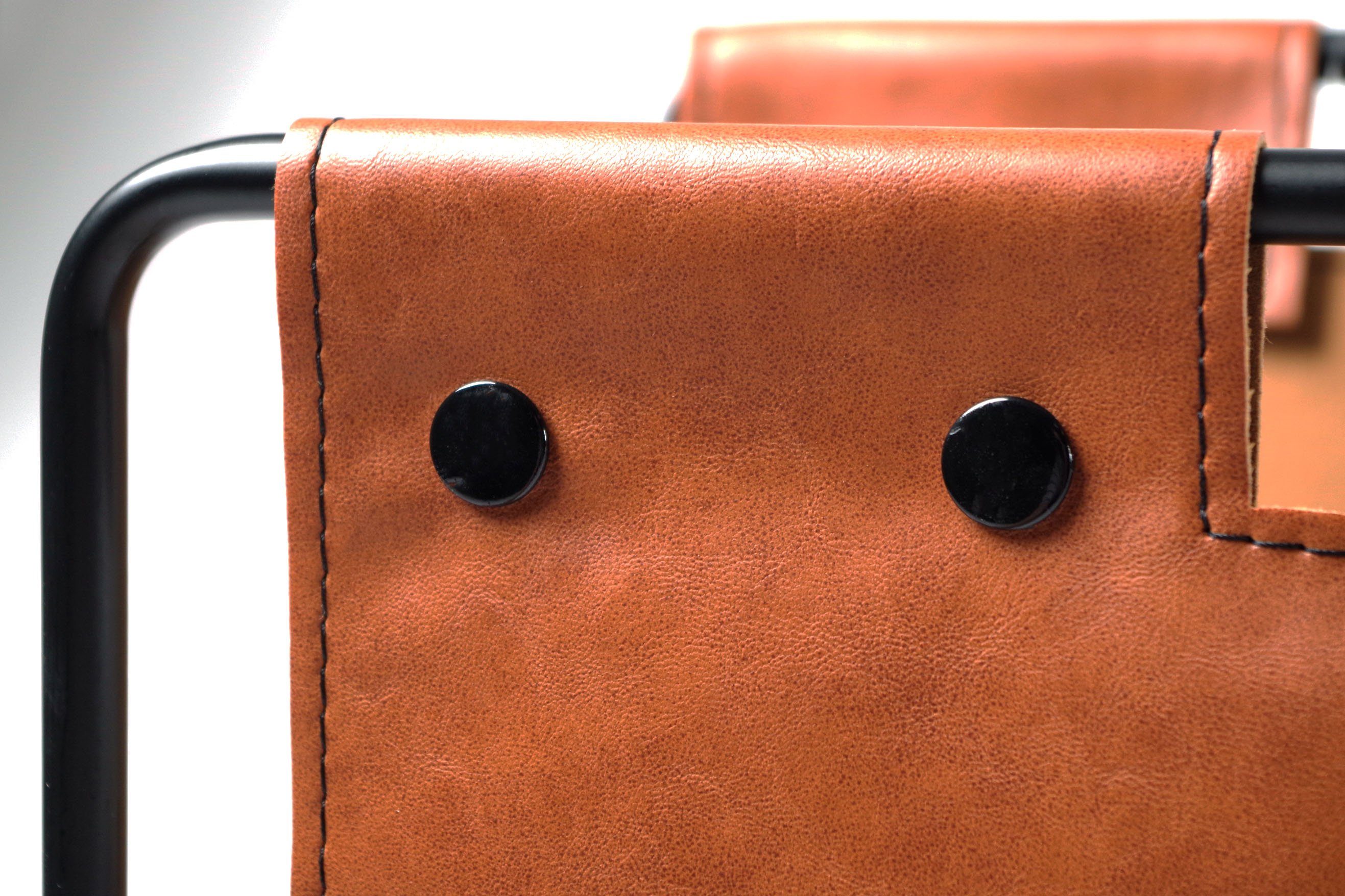 Kobolo Zeitungsständer Magazinsammler aus Metall und Kunstleder braun 37x24 günstig online kaufen