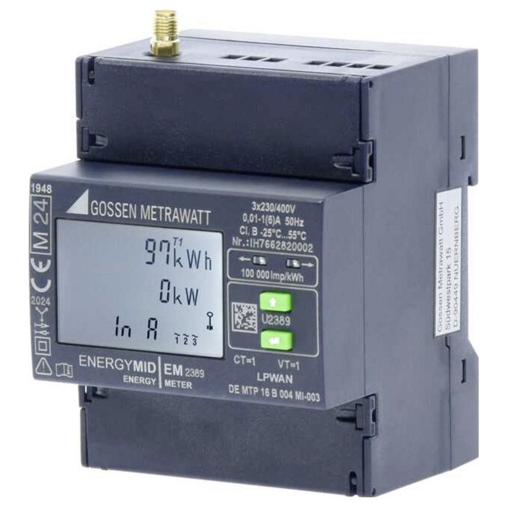 Wechselstromzähler Gossen Metrawatt EM2389 Drehstromzähler mit Wandleranschluss 5 A MID