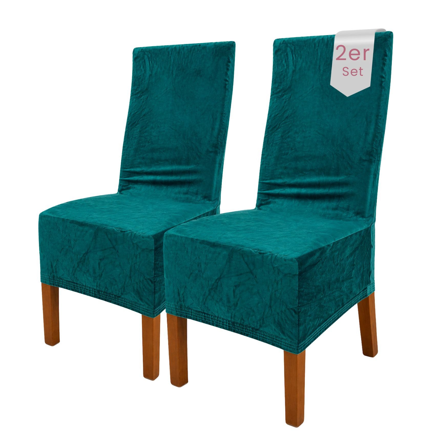 sh SCHEFFLER-HOME LIVE HOMESTYLE Stuhlhusse VelvetFit Puma – elastischer Stuhlbezug, für große Stühle, Samt-Optik, Idealmaße 46×66 cm Rückenlehne