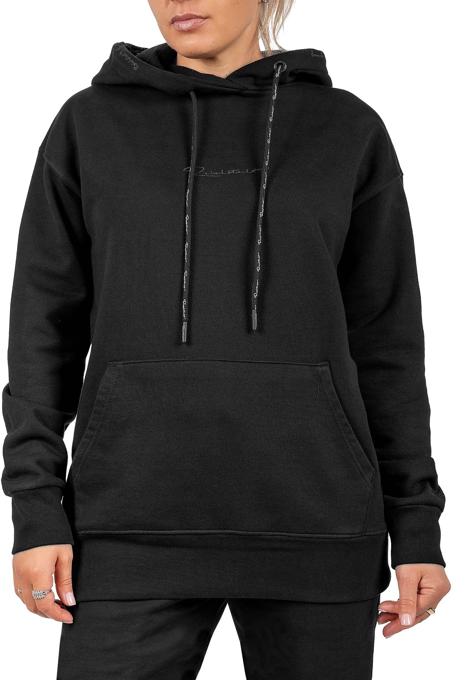 Reichstadt Kapuzenpullover Basic Oversize Damen Hoodie 23RSW038 (1-tlg) mit Stitching auf der Brust