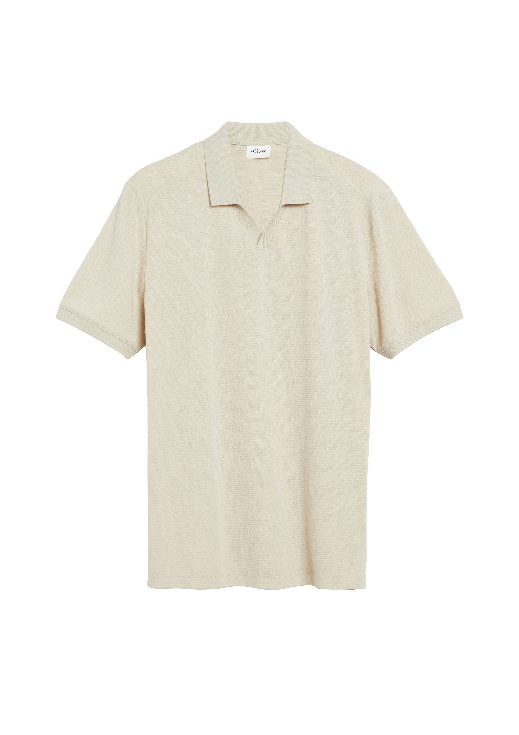 s.Oliver Kurzarmshirt Polo-Shirt Poloshirt mit Strukturstreifen