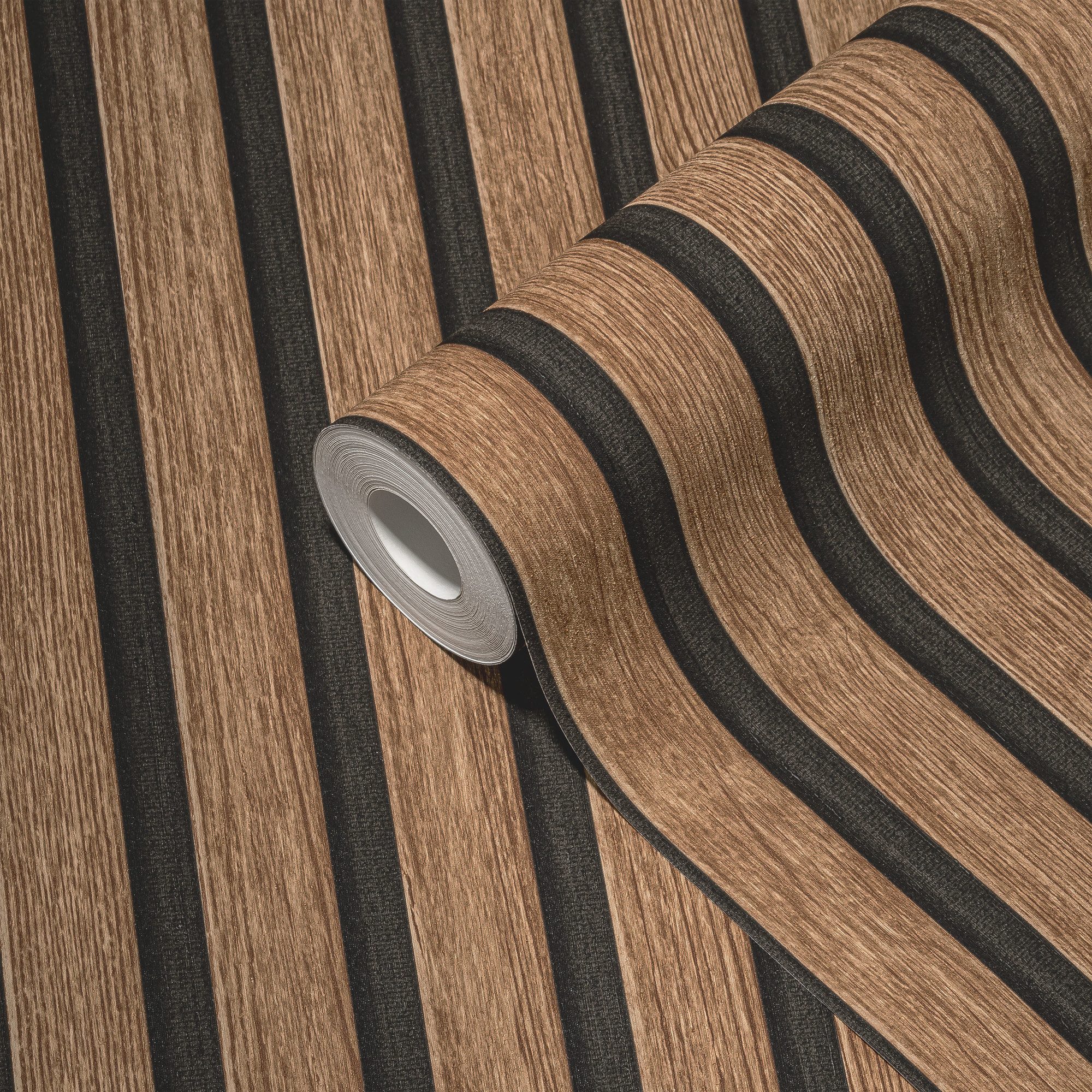 A.S. Création Vliestapete PintWalls II Tapete Holzpaneele Mustertapete Holzoptik 3D, strukturiert, matt, (1 St), Vliestapete Wandpaneele für Schlafzimmer Küche Wohnzimmer Holzpaneele