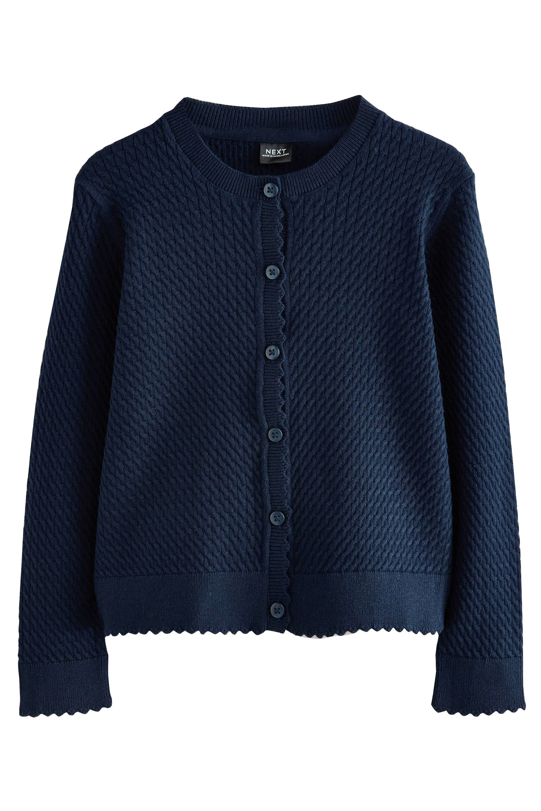 Strickjacke Cardigan mit Zopfstrickmuster für die Schule