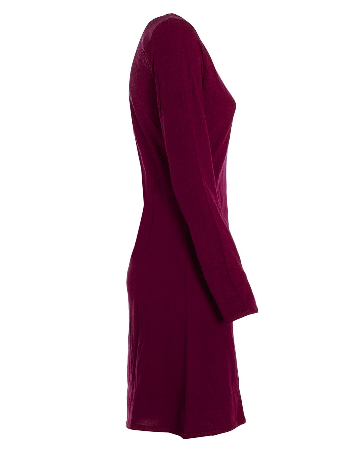 Vishes Jerseykleid Langarmkleid Damen Einfarbig A-Linie Baumwoll-Jersey Alternative Mode, Boho, Hippie, Ethno, Festival
