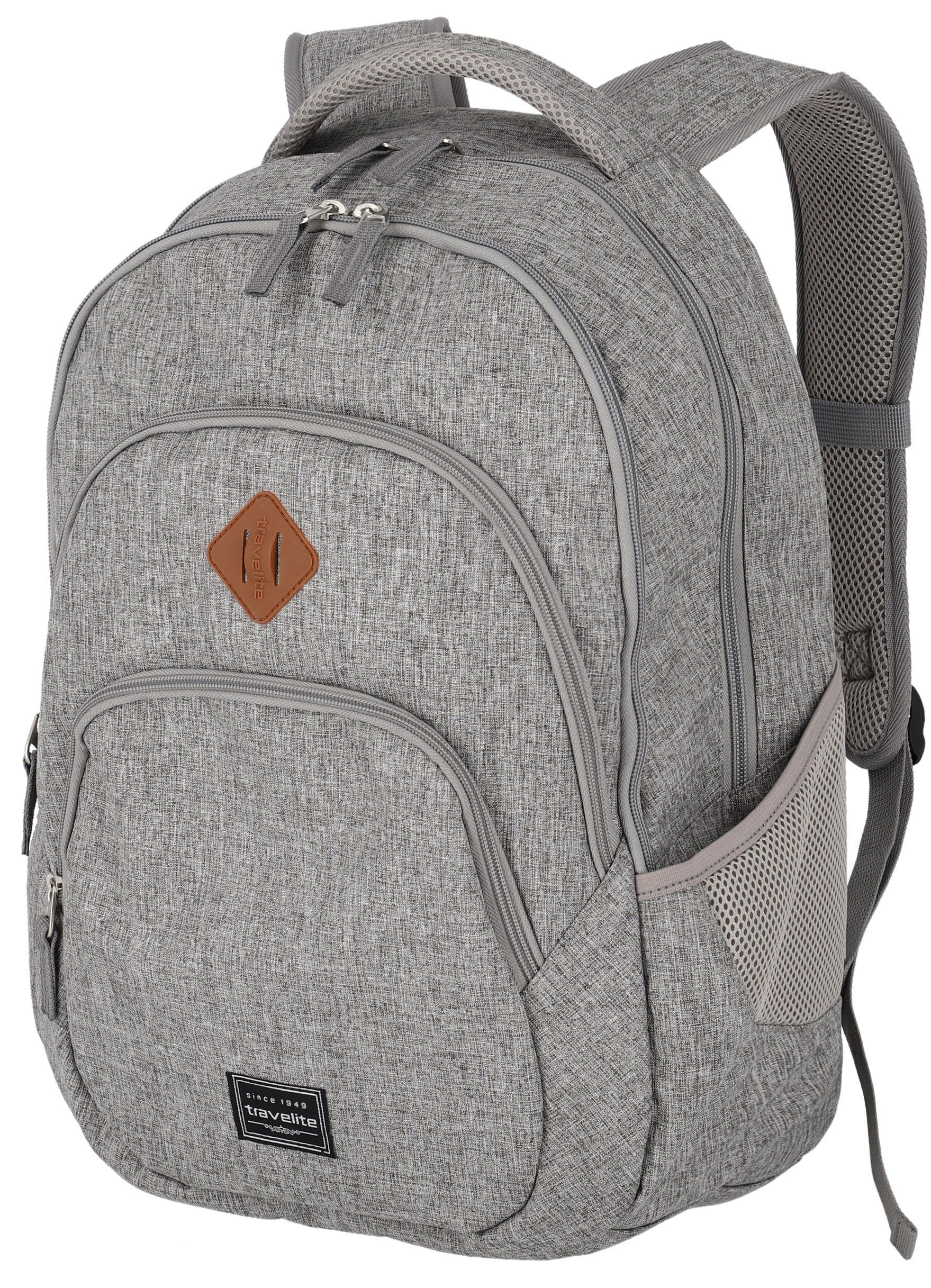 travelite Laptoprucksack BASICS Melange, ideal für Freizeit, Arbeit, Schule und Reisen