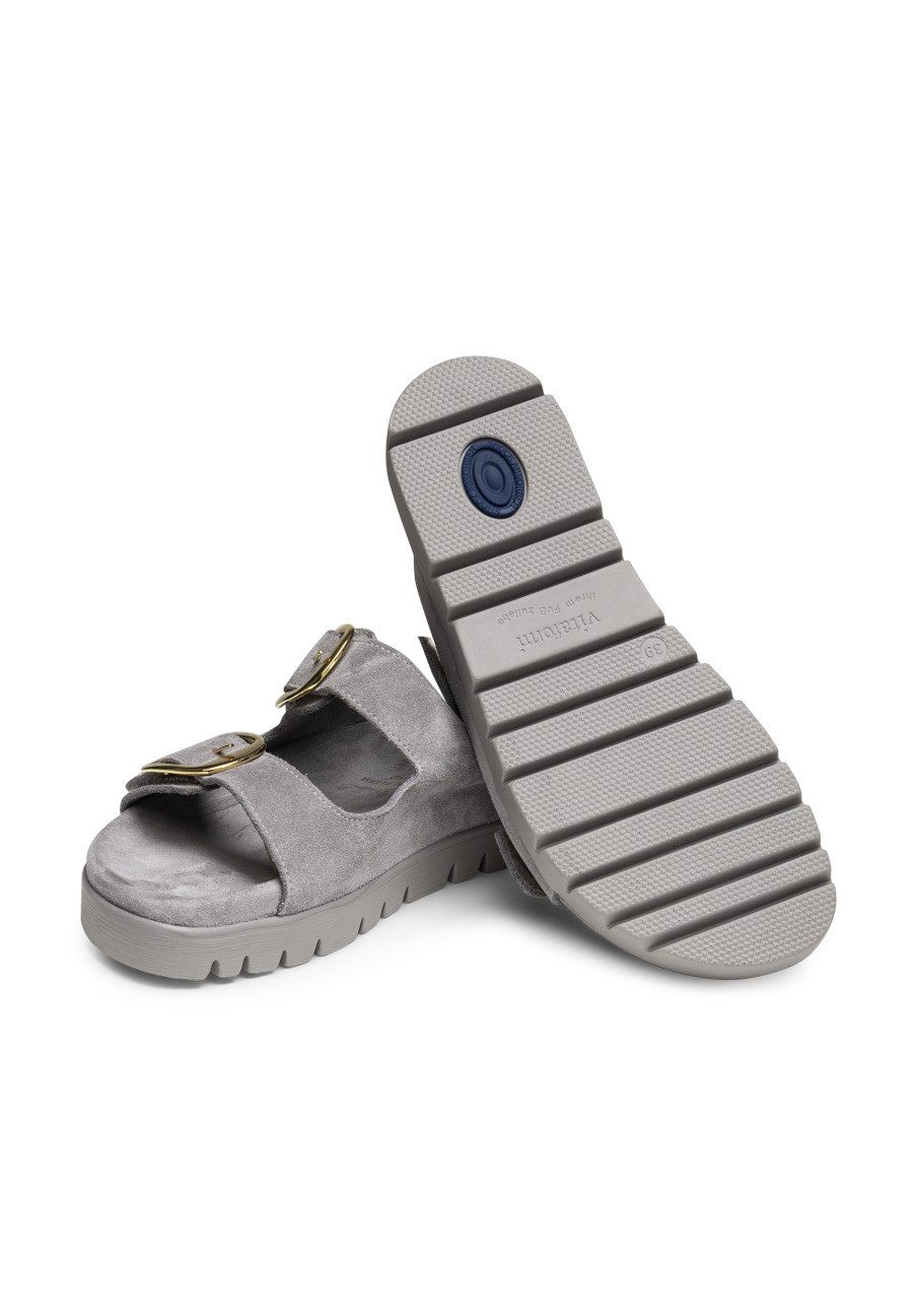 vitaform Damen Pantoletten Veloursleder Pantolette