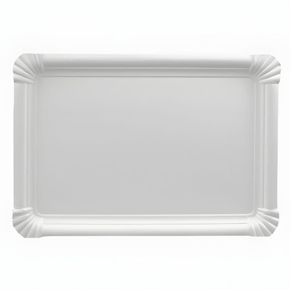 tradingbay24 Pappteller Teller, Pappe [ff] eckig 18 cm x 26 cm weiss 500 Stk