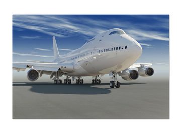 wandmotiv24 Leinwandbild Startendes Flugzeug, Fahrzeuge (1 St), Wandbild, Wanddeko, Leinwandbilder in versch. Größen