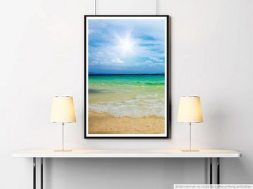 Sinus Art Poster Landschaftsfotografie 60x90cm Poster Tropischer Sandstrand mit Sonne