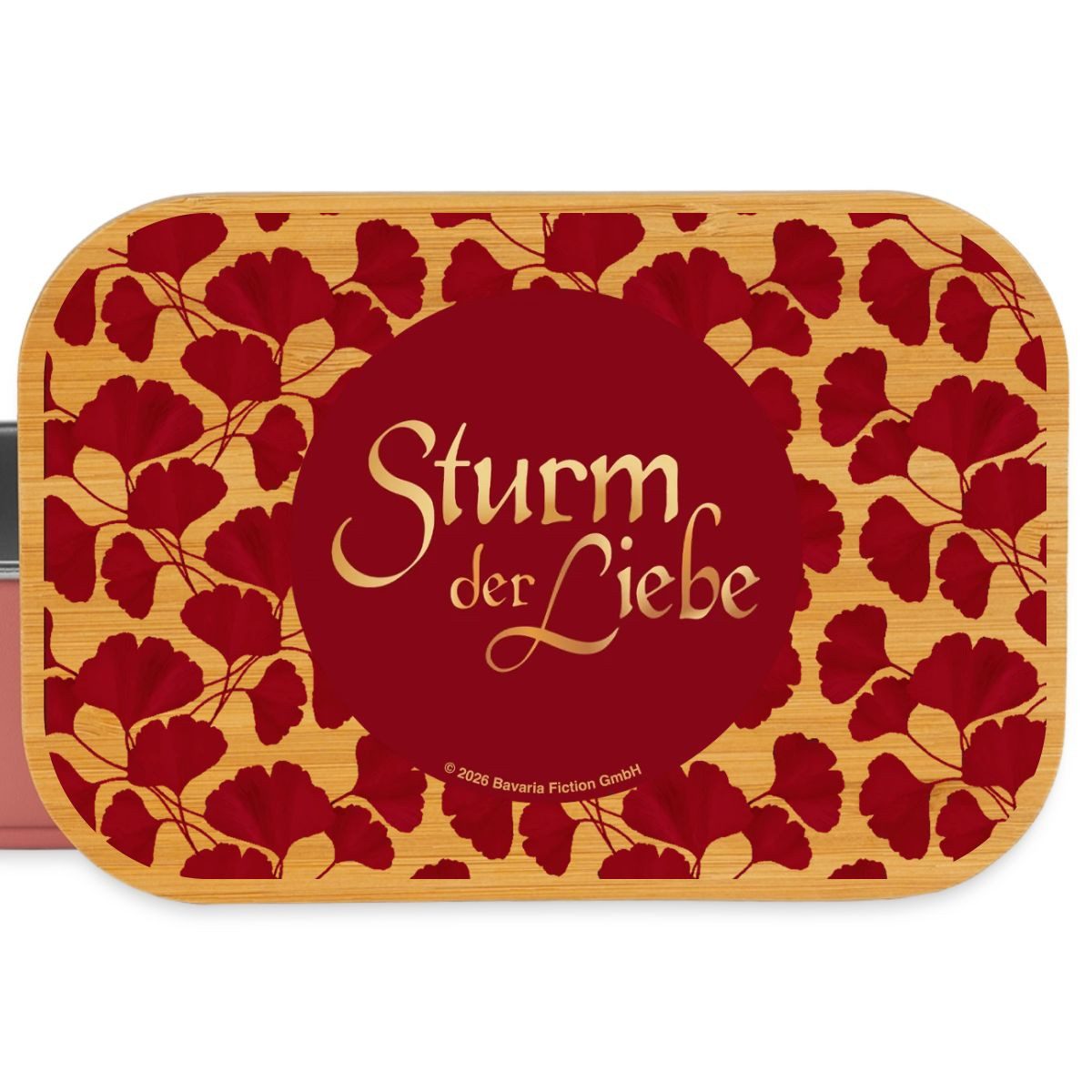 Spreadshirt Lunchbox Sturm Der Liebe Logo Ginko Brotdose mit Bambusdeckel, Edelstahl, Bambus
