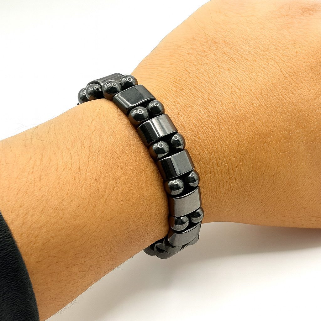 M-Punkt24 Armband Hämatit (Hämatit Herren Ø60mm Naturstein Schmuck, mit Geschenkbeutel)