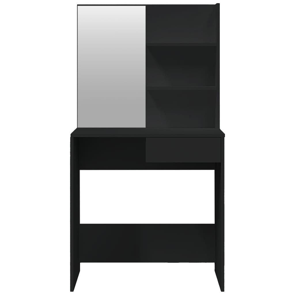 furnicato Schminktisch Spiegel mit Schwarz 74,5x40x141 cm