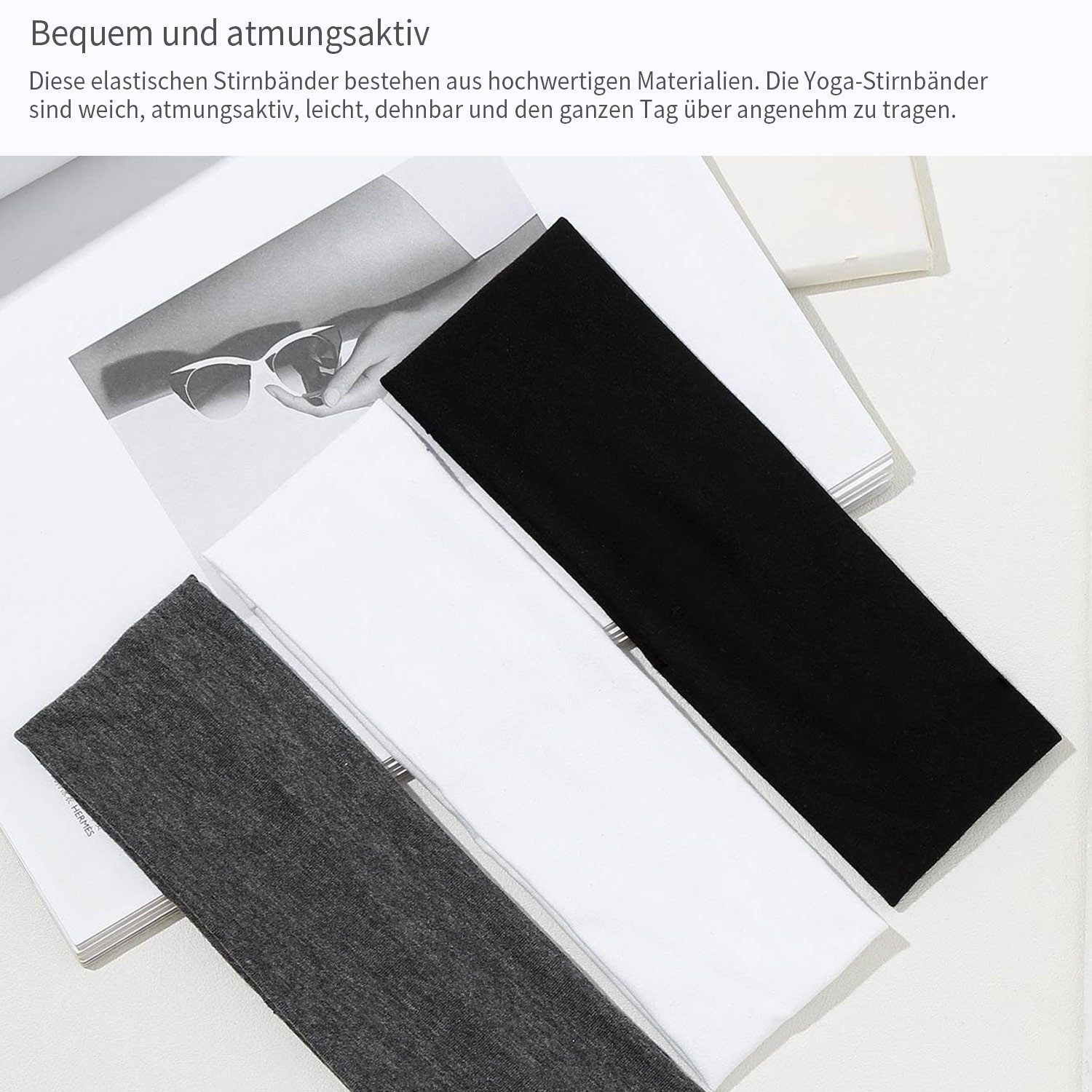 Refttenw Stirnband Stirnband Damen Sport,rutschfeste Haarbänder,Atmungsaktiv,16 Stück (16-St) Schweiß absorbieren