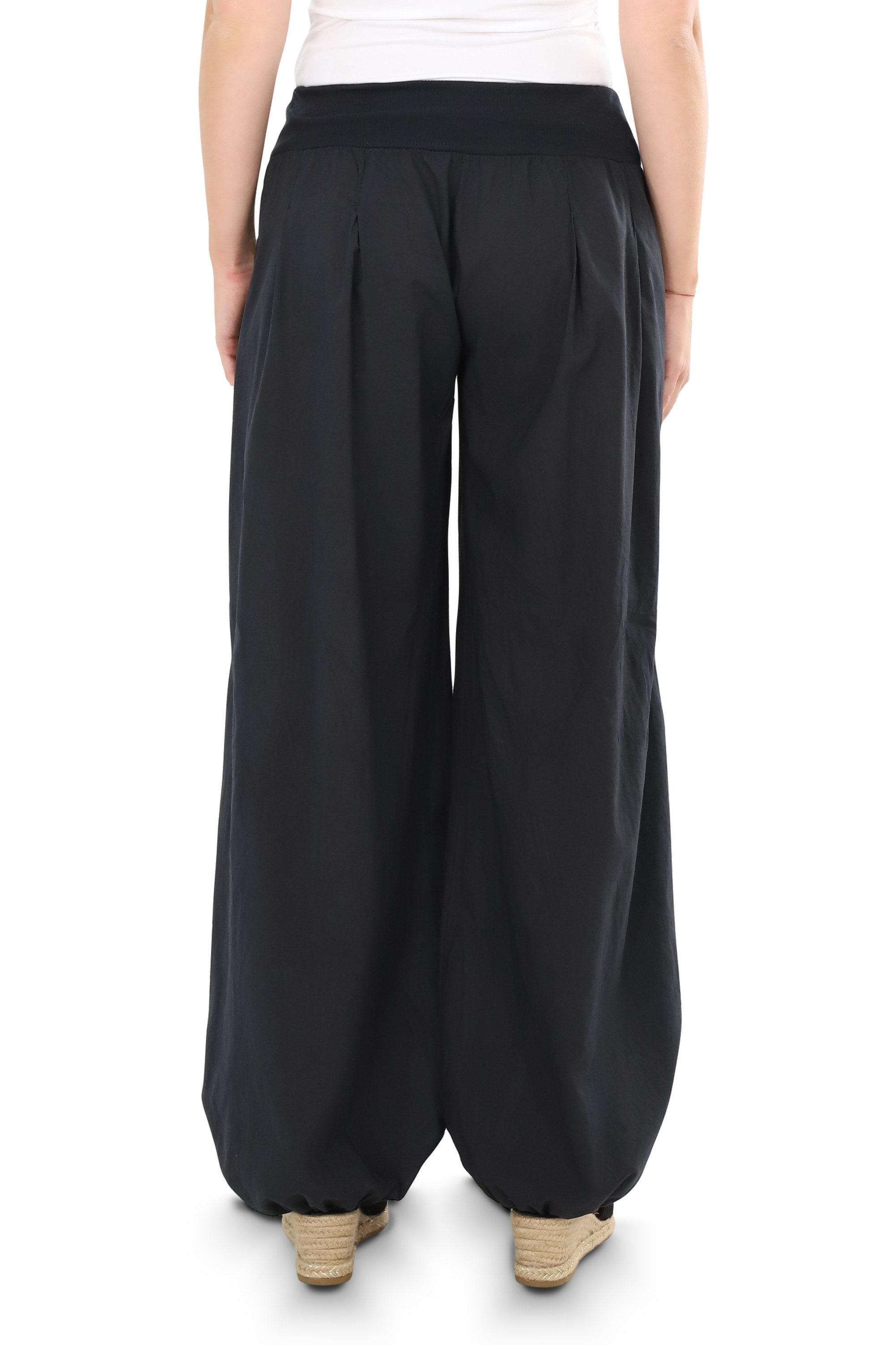 malito more than fashion Haremshose malito Damen Pumphose mit Zierknöpfen 23245P Sommer Aladinhose Freizeithose locker & lässig Einheitsgröße