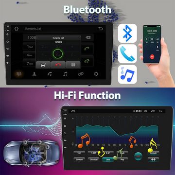 Hikity 10.1 Zoll Android Stereoton 2 DIN Stereo GPS mit AHD Rückfahrkamera Autoradio (HiFi Bluetooth RDS/FM Radio DVR Funktion, Das Navigationssystem)