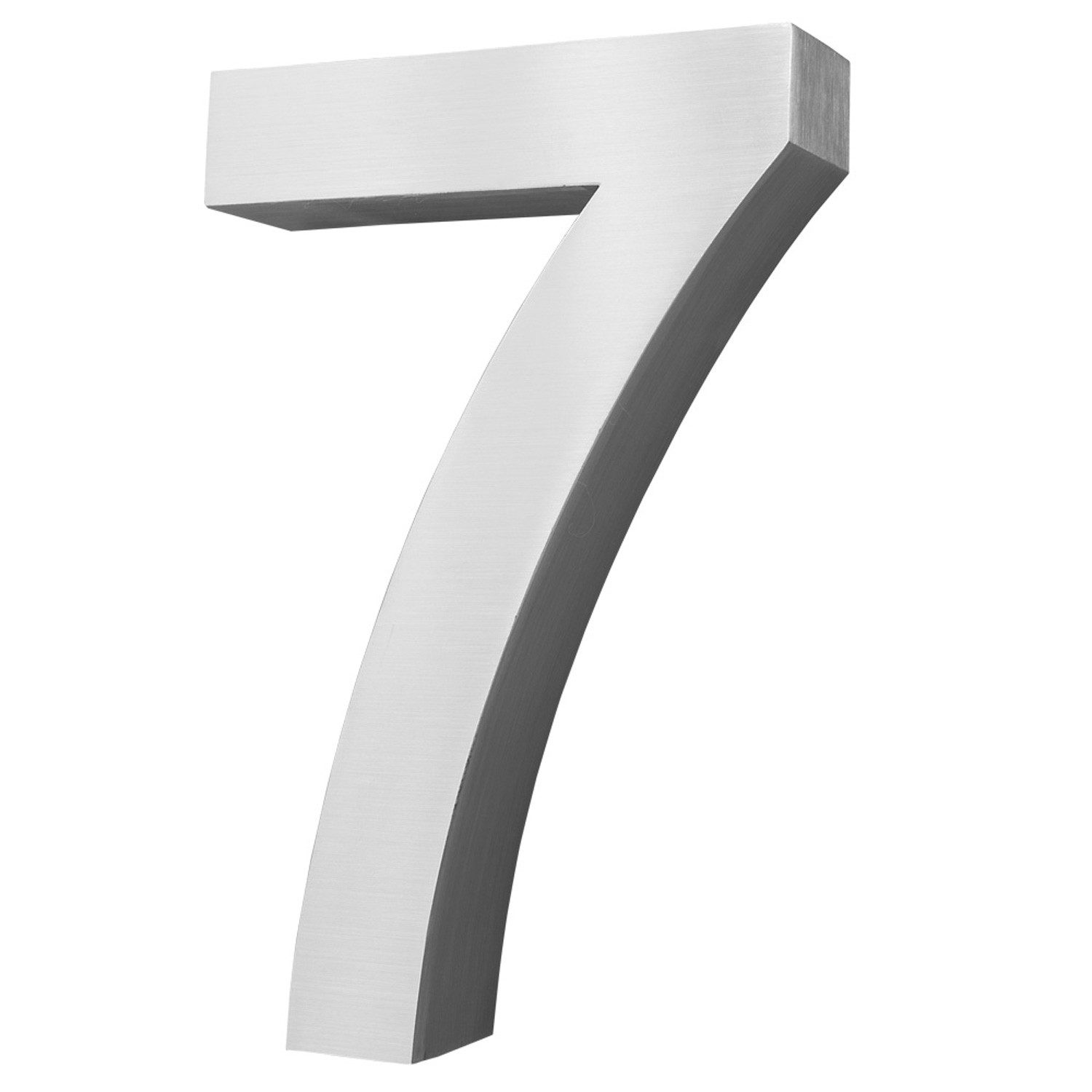 V2Aox Hausnummer Edelstahl Hausnummer 20 cm Hausnummernschild Hausnummer 7 Schild 3D