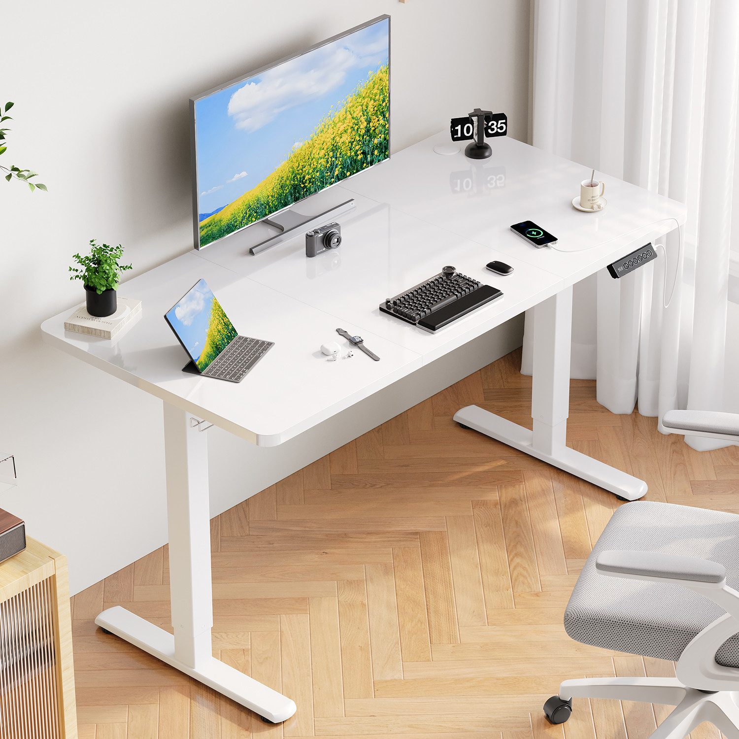 HOMALL Schreibtisch Höhenverstellbarer mit USB-Ladefunktion und günstig online kaufen