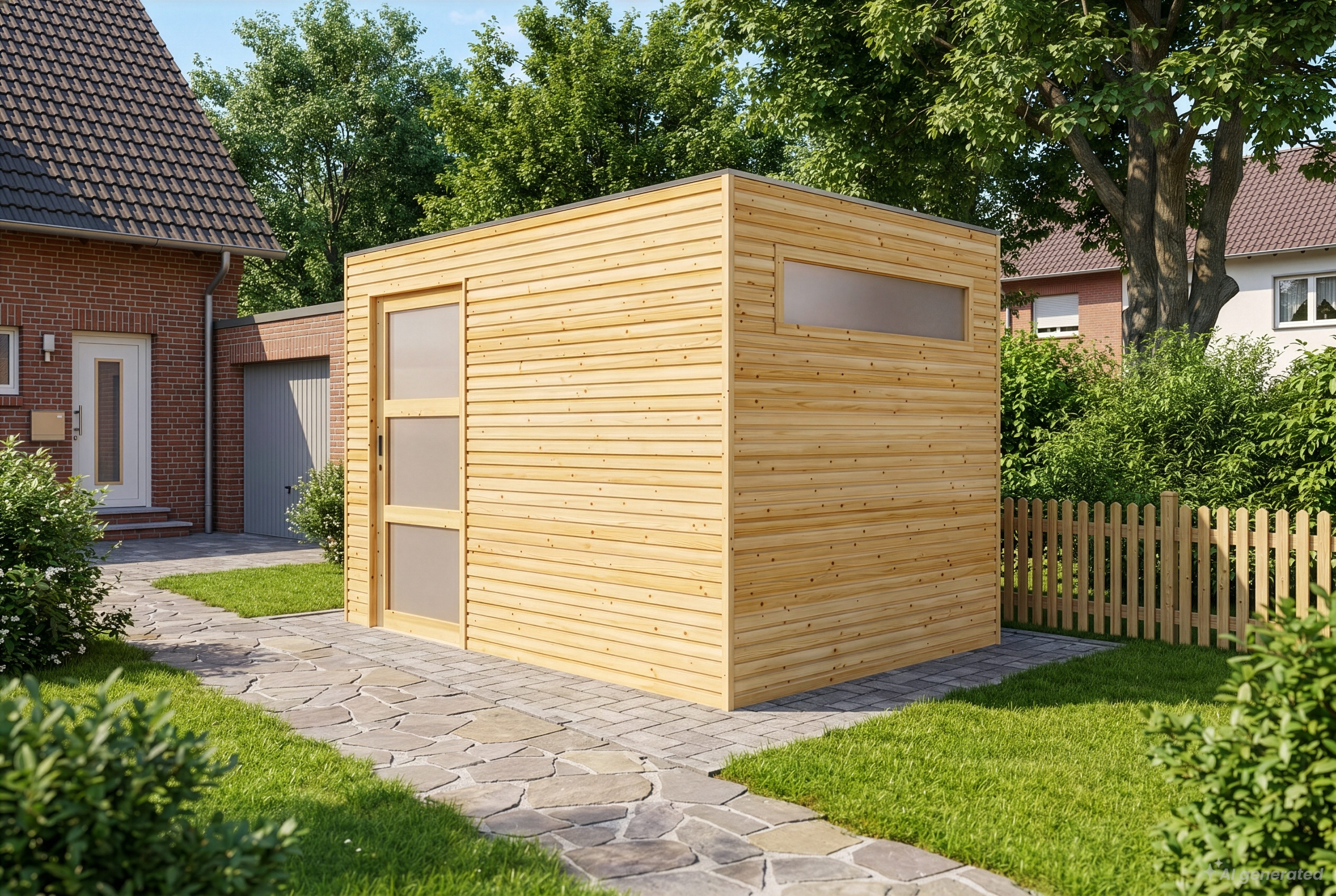 Alpholz Gerätehaus Holz QBS, BxT: 300x210 cm, in Kesseldruckimprägniert mit 28mm Wandstärke
