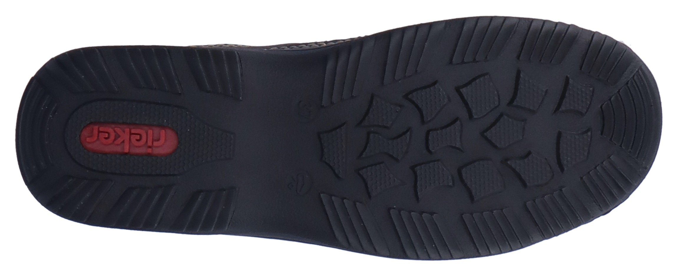 Rieker Slip-On Sneaker feiner schwarz-kombiniert Ziernaht mit