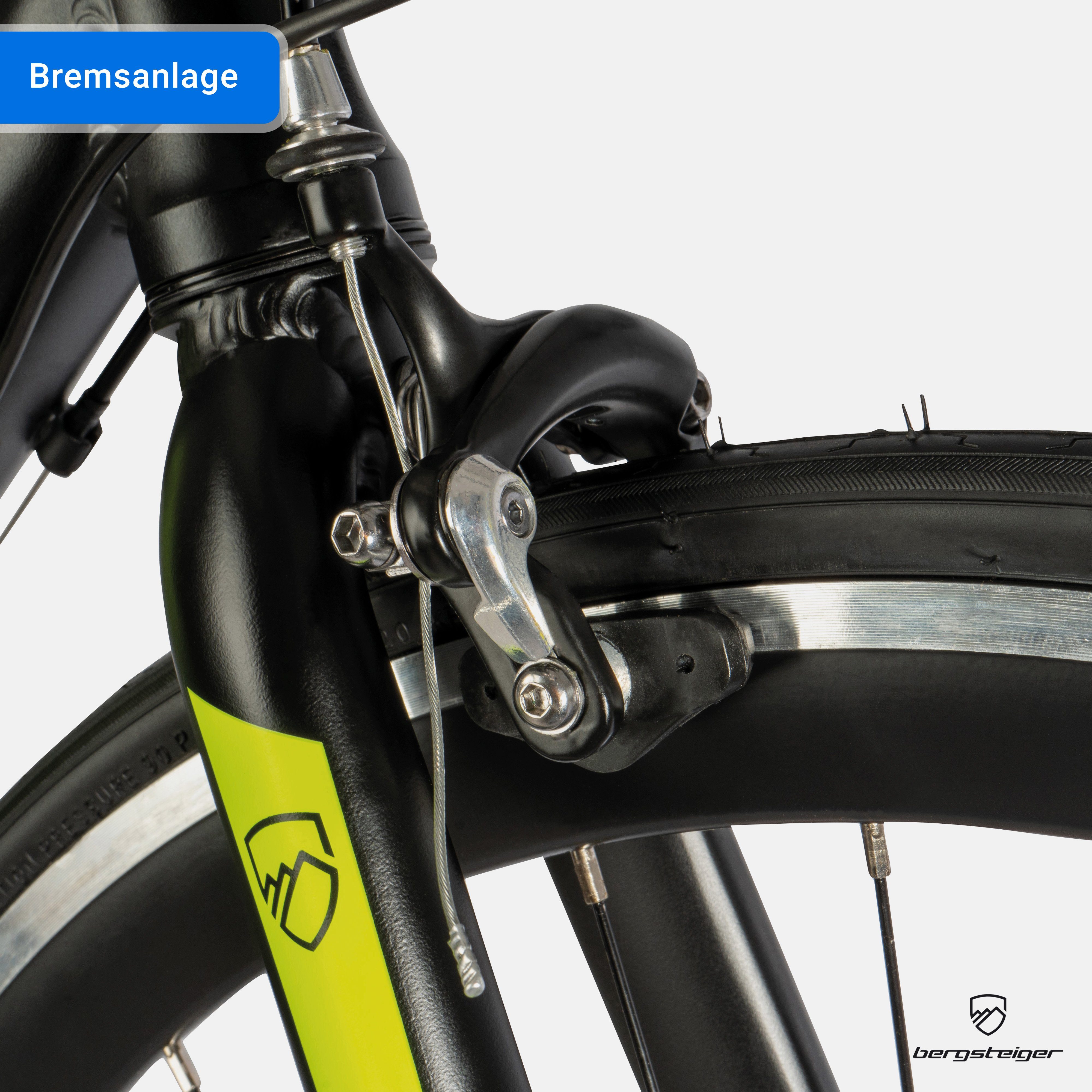 bergsteiger Rennrad Tourmalet 28 Zoll, Alu Gravelbike 14 Gang-Schaltung, Damen, Herren, 14 Gang, Kettenschaltung, Felgenbremse, Gewicht nur 11 kg