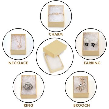 Belle Vous Bastelperlen Schmuck Geschenkboxen Set - 100 Stück - 5,6x8,2x2,6cm, Kraft Schmuck Geschenkbox - 100 Stk - 5,6x8,2x2,6cm