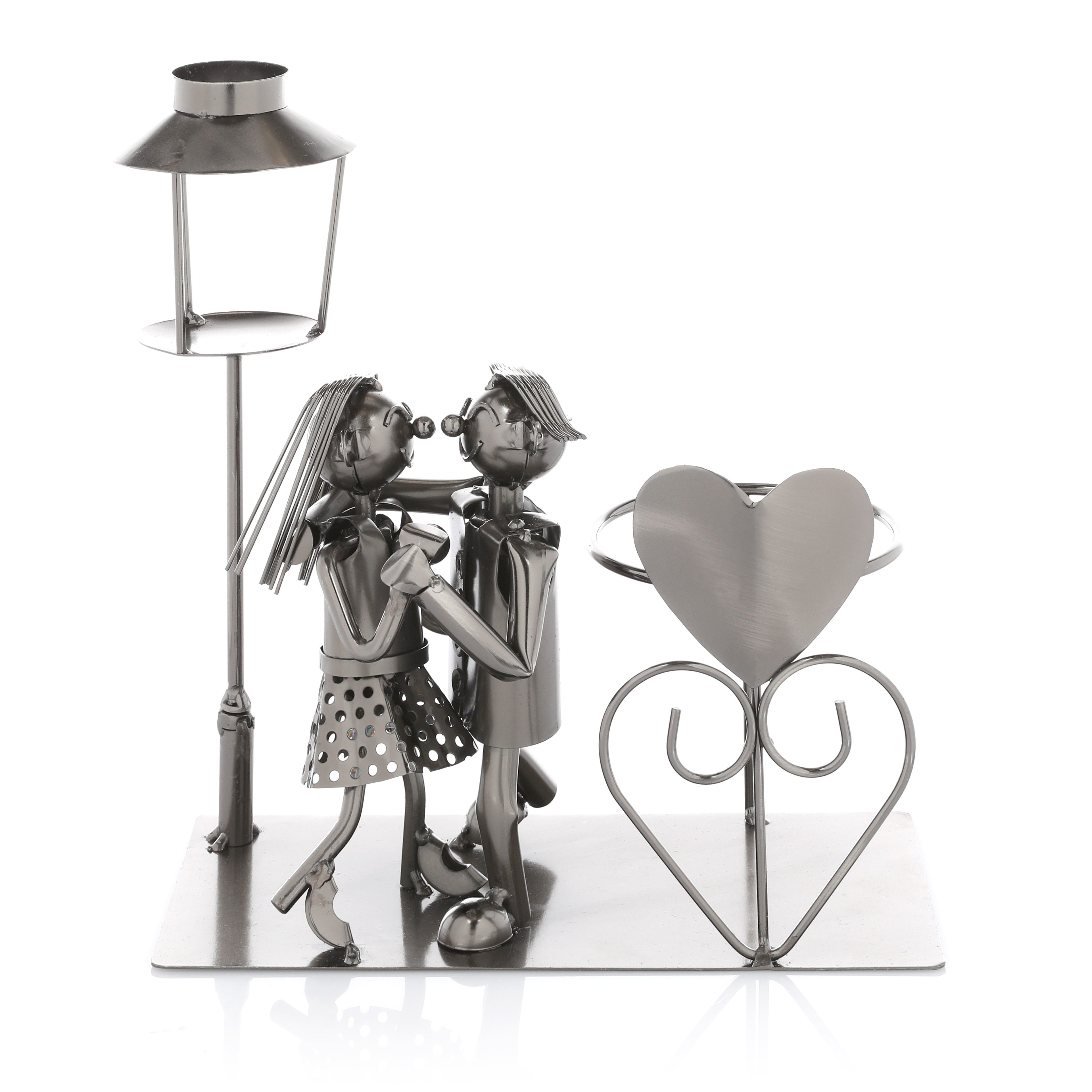 Nordstern Weinflaschenhalter Tanzpaar mit Laterne für Teelicht, (1-St), Geschenk zur Hochzeit, Silberhochzeit oder Goldhochzeit