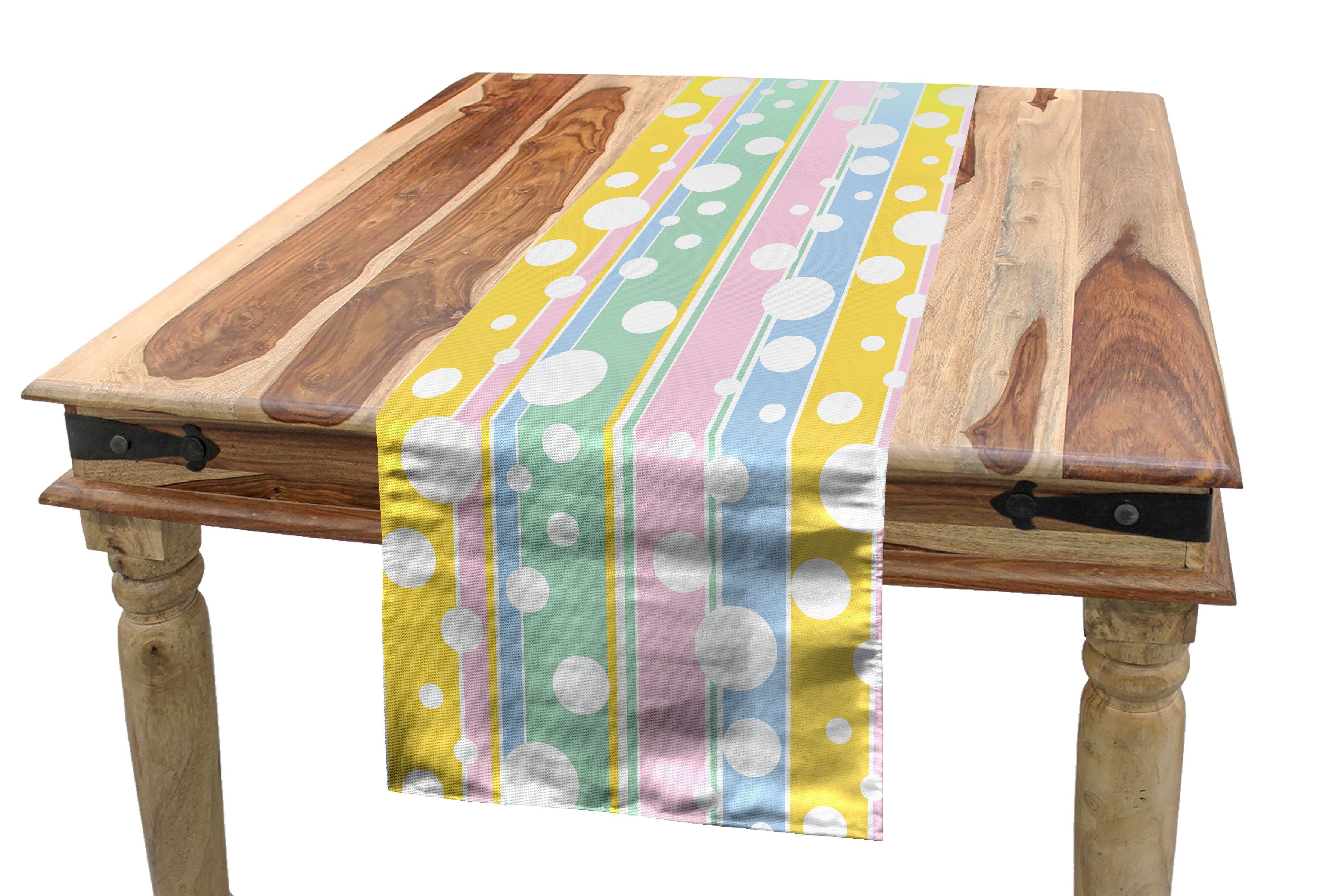 Küche Abstrakt Esszimmer Streifen Tischläufer, Pastellfarbig Rechteckiger Tischläufer Dekorativer Abakuhaus