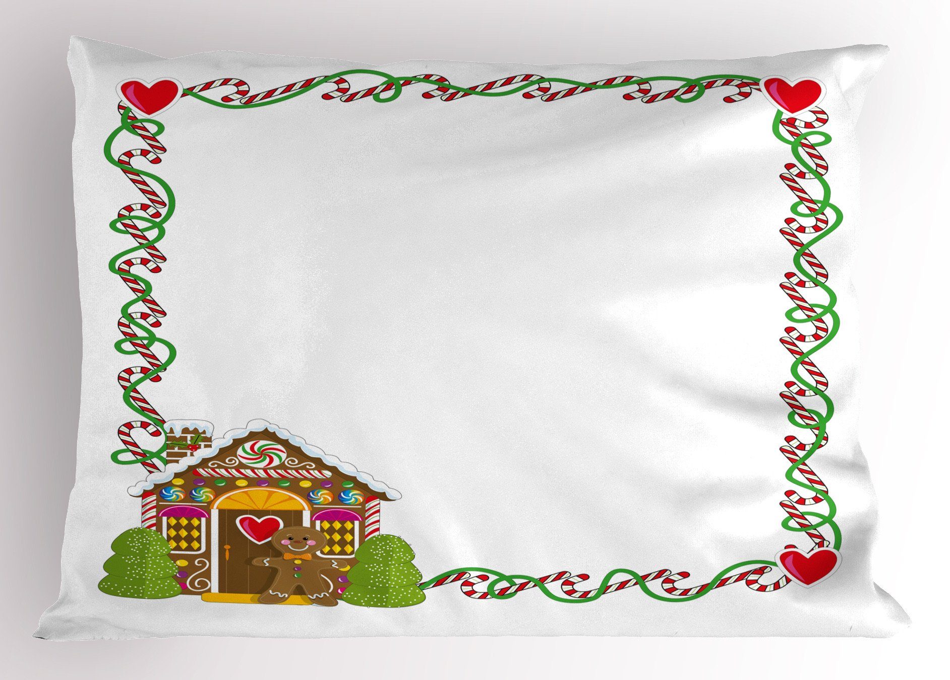 Kissenbezüge Dekorativer Standard King Size Gedruckter Kissenbezug, Abakuhaus (1 Stück), Weihnachten Lebkuchenhaus