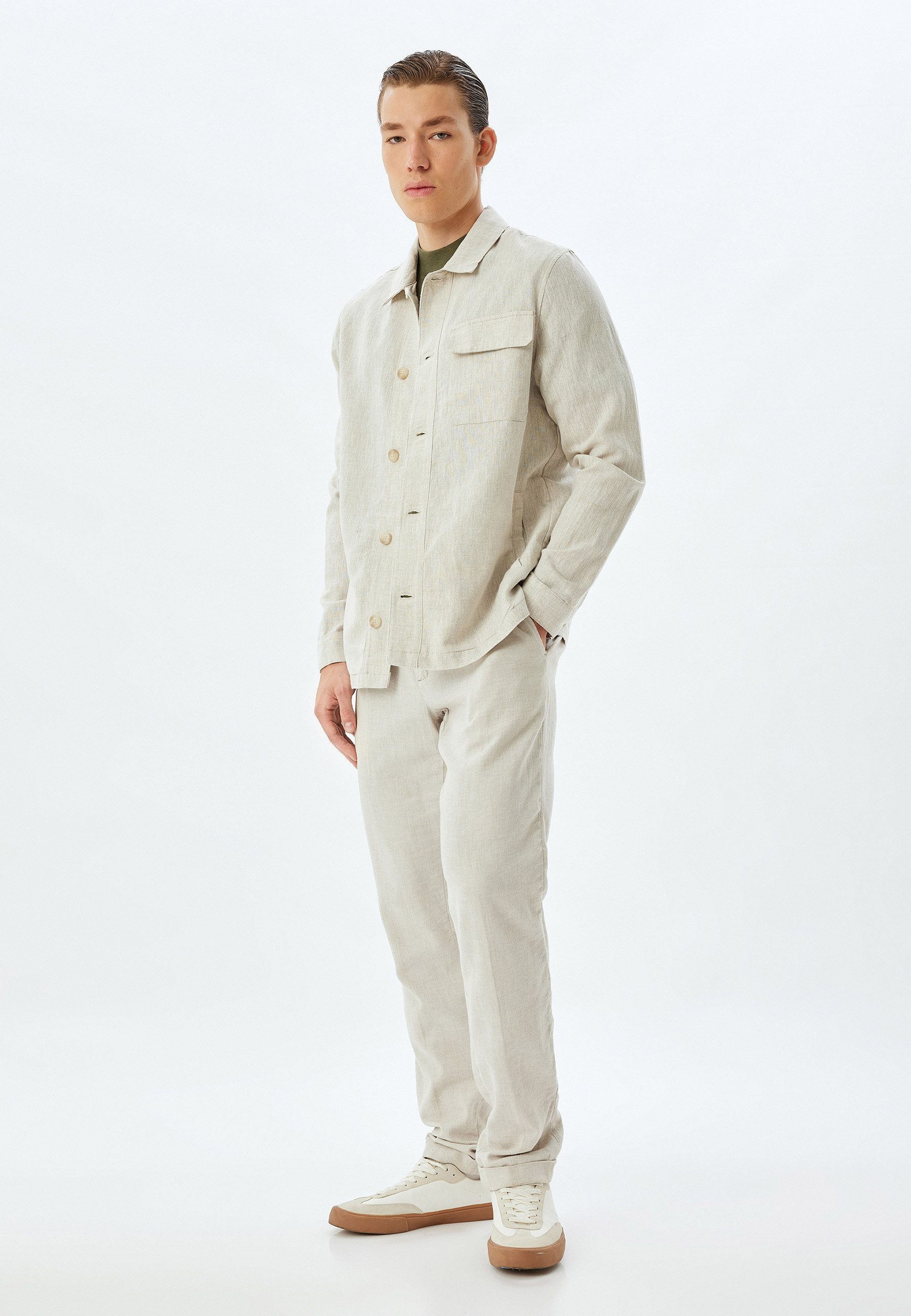 Koton Jackenblazer Regular Leinen Jackenblazer