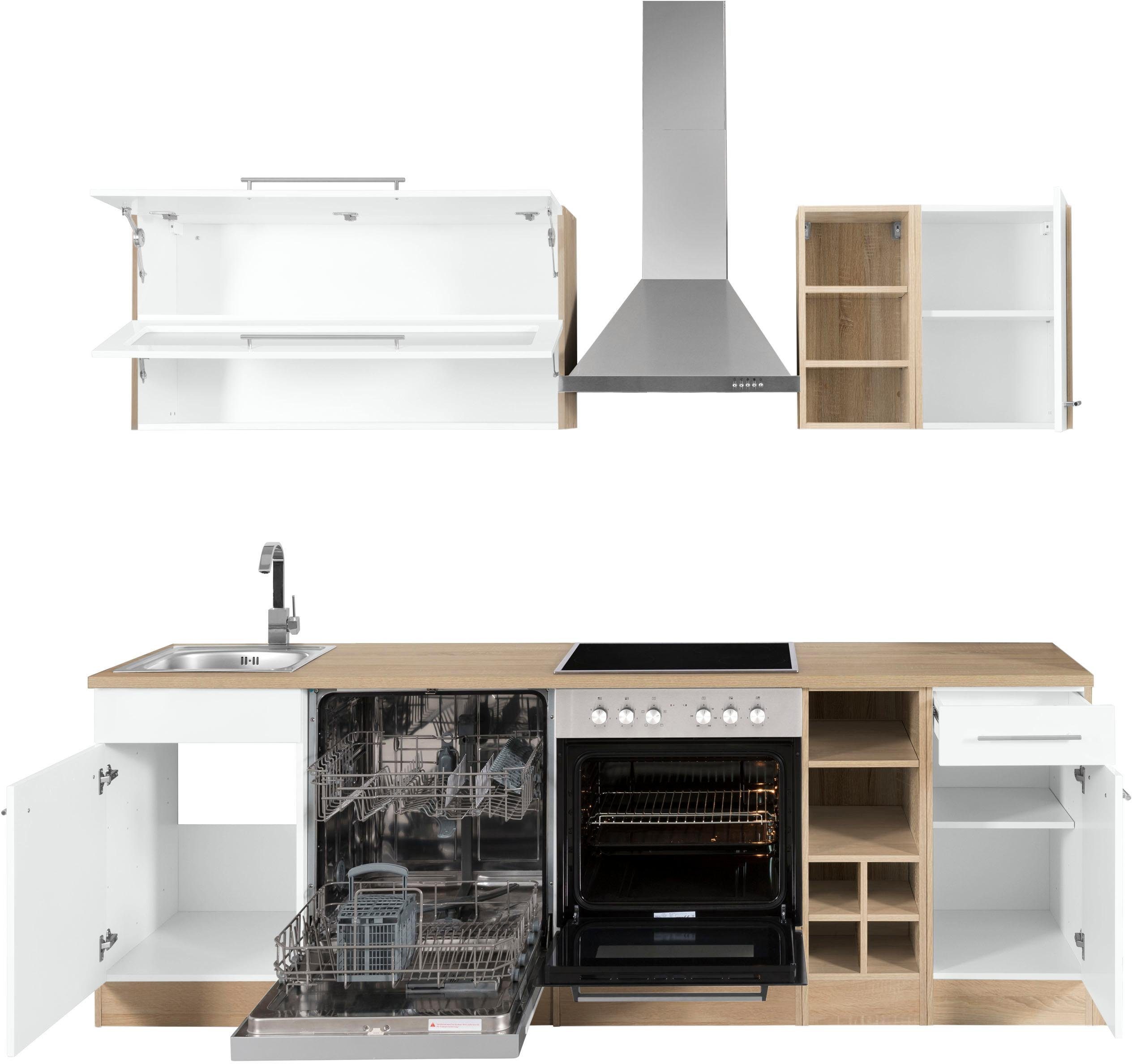 KOCHSTATION Küchenzeile KS-Eton, mit E-Geräten, Breite 240 cm