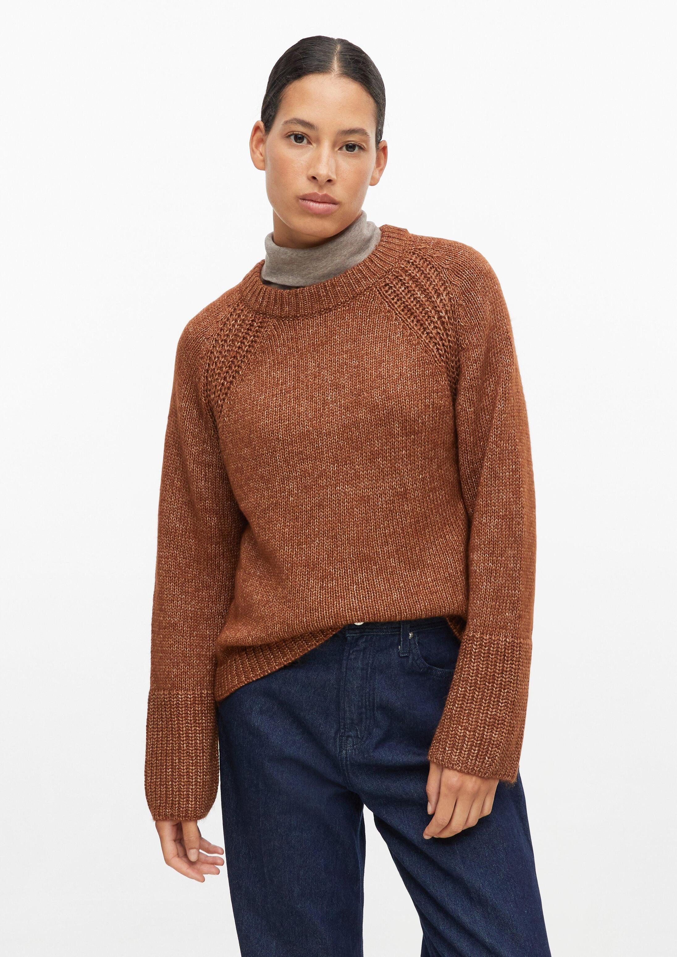 s.Oliver Longpullover Strickpullover Raglanpullover mit Rippdetails