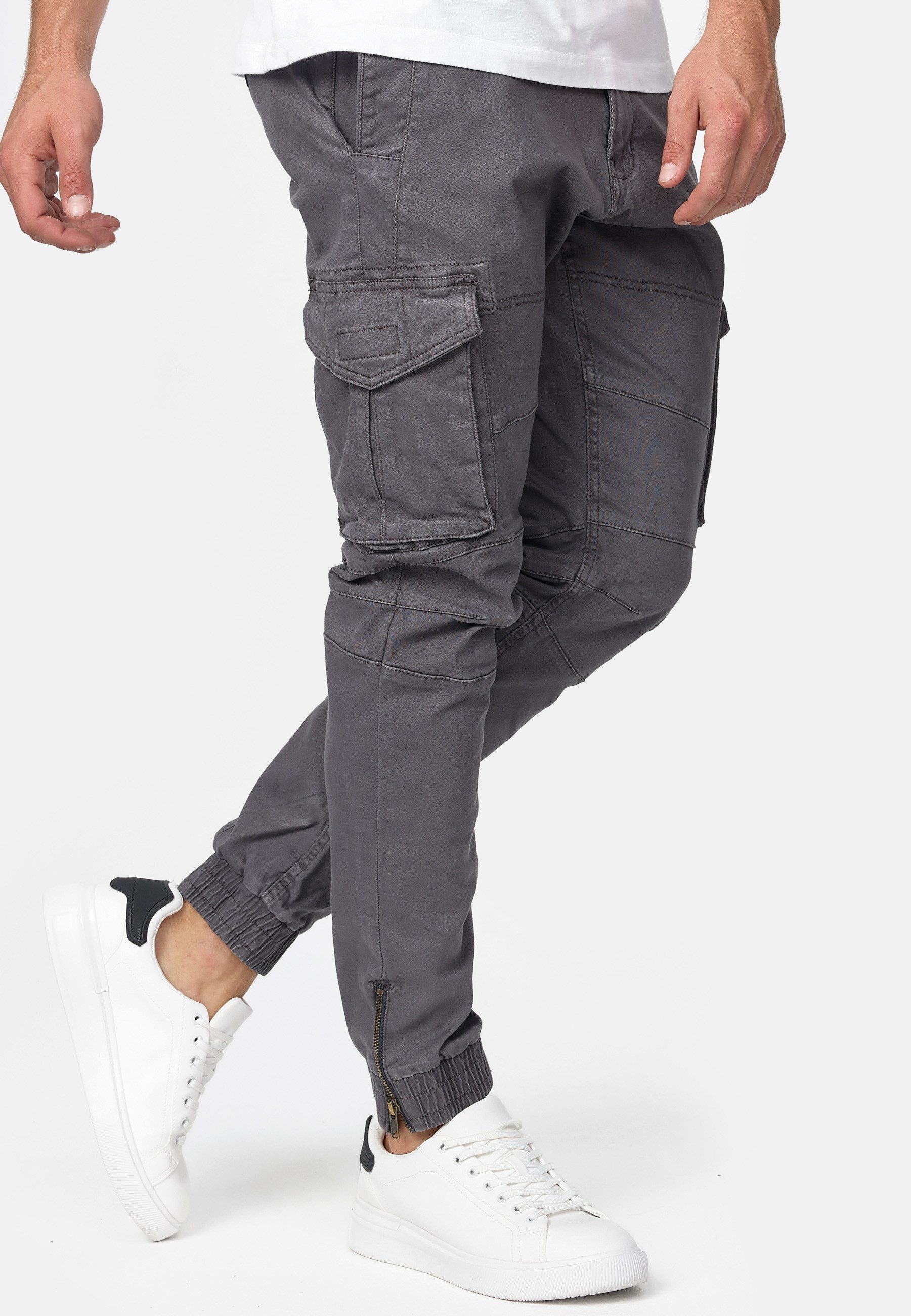 Indicode Cargohose Herren Alex Cargo Hose Herrenhose mit 6 praktischen Taschen