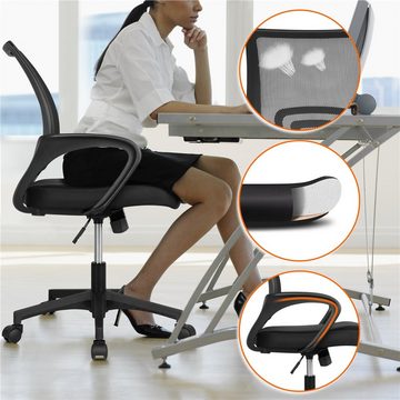 Yaheetech Bürostuhl, ergonomischer Schreibtischstuhl mit Netzrückenlehne