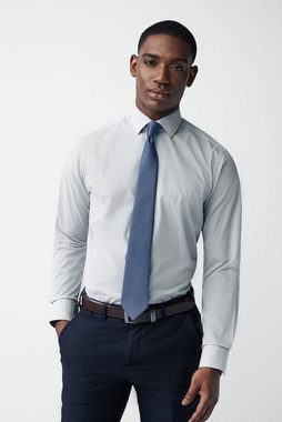 Next Langarmhemd Slim Fit Hemd mit Sportmanschetten und Krawatte (2-tlg)