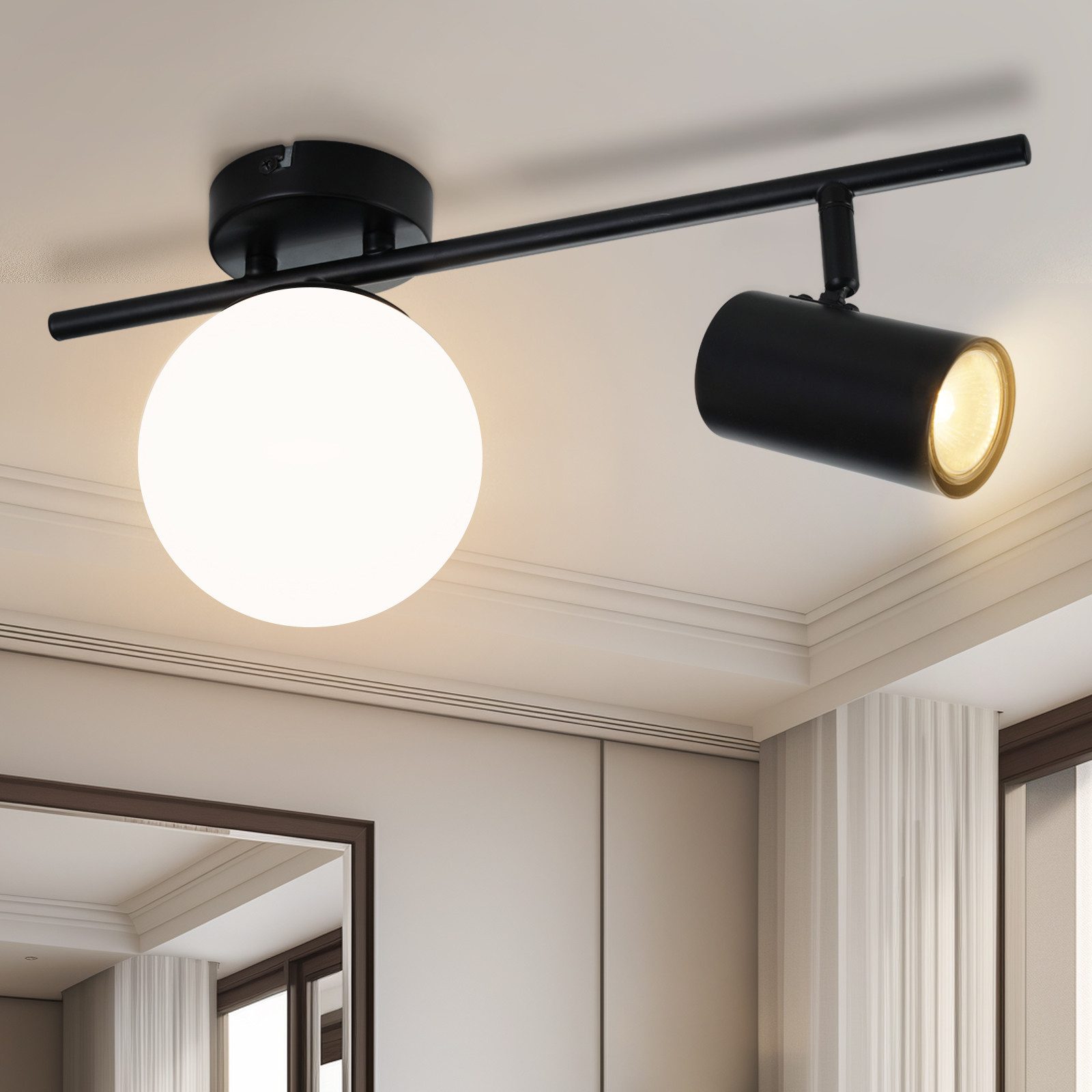 Nettlife Deckenstrahler Deckenlampe Schwarz GU10 Metall günstig online kaufen