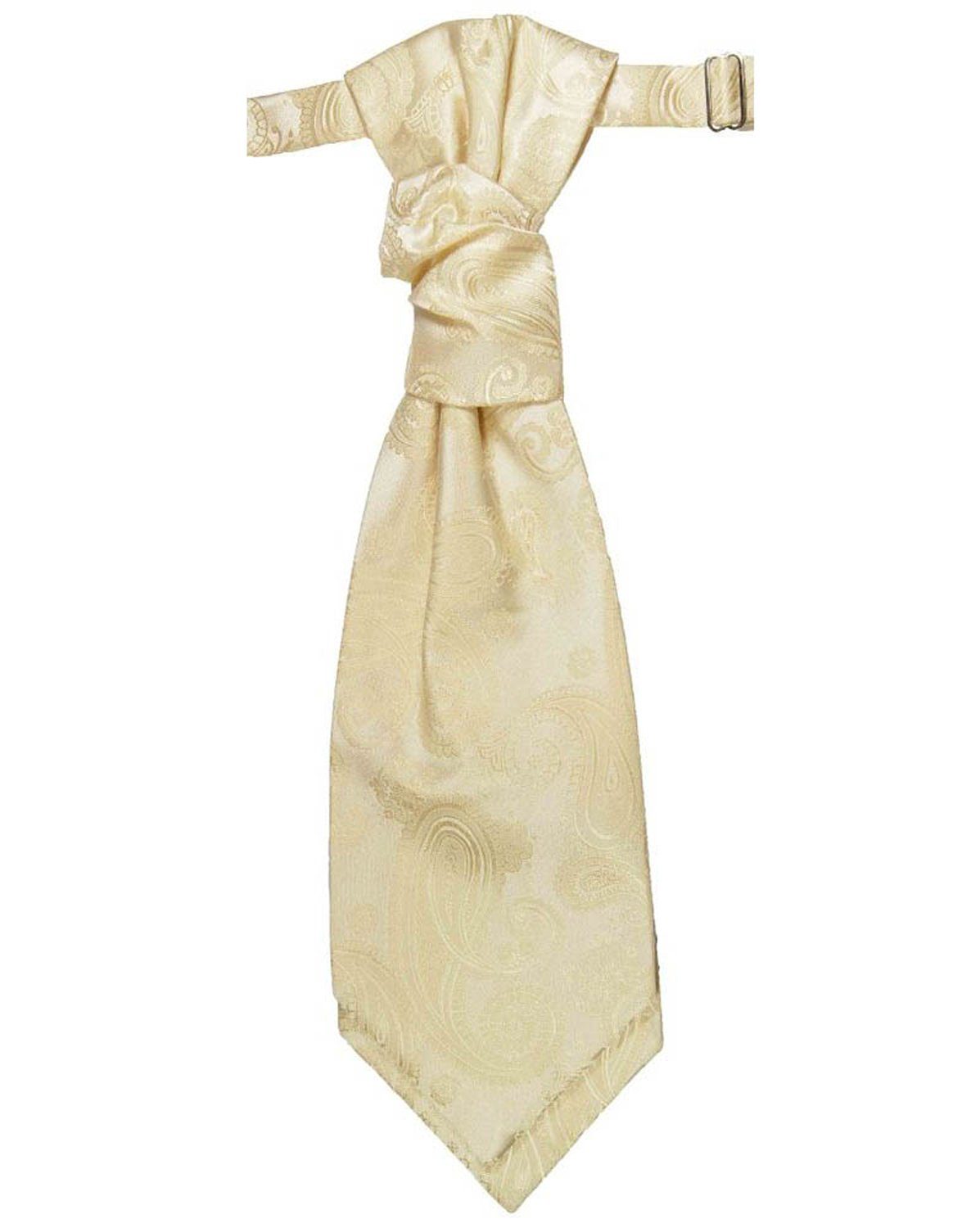 Paul Malone Anzugweste Herren Hochzeitsweste mit Plastron Set 2tlg paisley - Bräutigam (Set, 2-tlg., mit Weste und Plastron) creme V19, Gr. 52 (M) – Bild 4 von 5