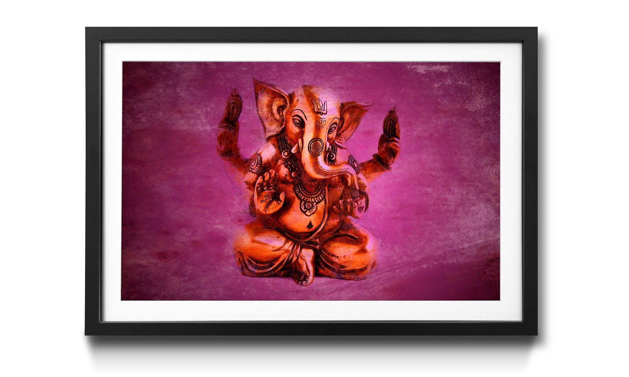 WandbilderXXL Bild mit Rahmen God Ganesha, Ganesha, Wandbild, in 4 Größen erhältlich