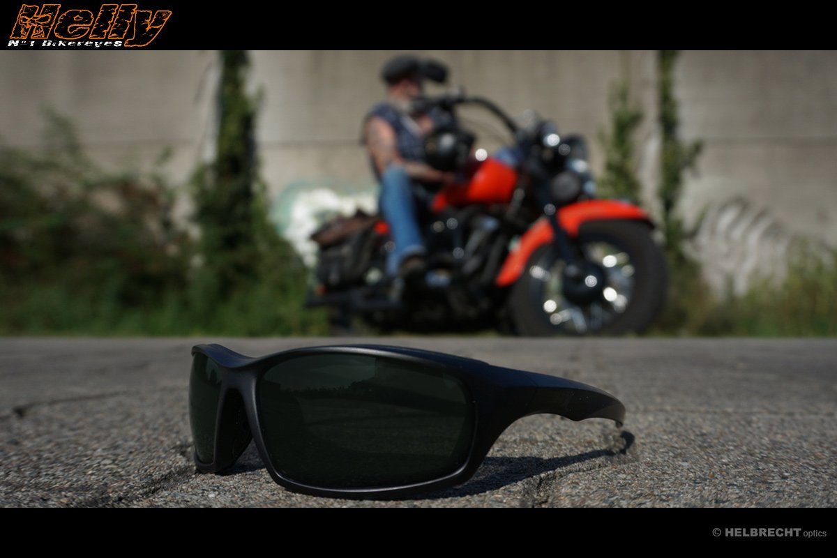 - - grau grün Gläser polarisierend, Bikereyes polarisierende No.1 Helly / Motorradbrille i-stealth