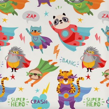 Kinderbettwäsche Superhelden Trendy Bedding, ESPiCO, Renforcé, 2 teilig, Blitze, Superkräfte, Panda, Affe