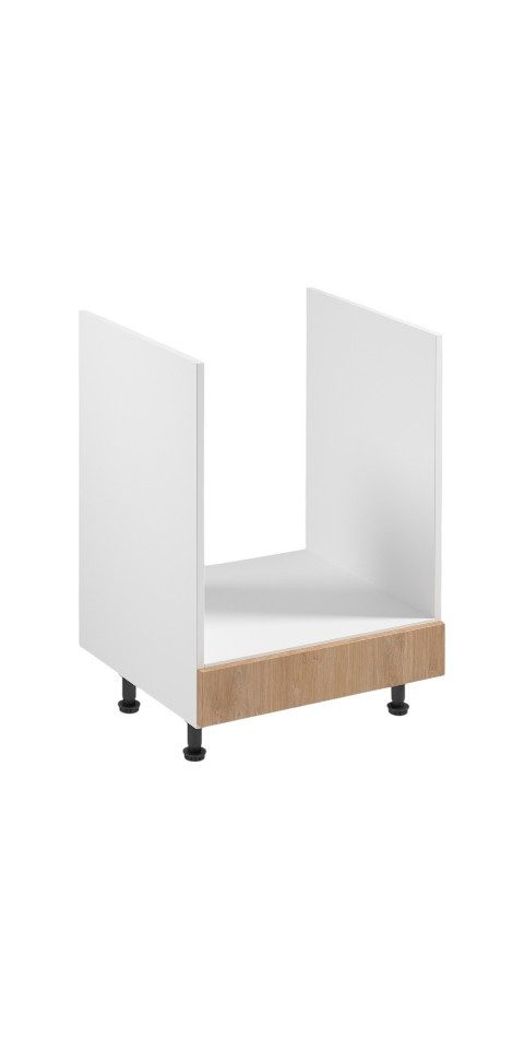 ROYAL24_MARKT Herdumbauschrank - Hervorragendes Design für Ihre Küche, um Hitze standzuhalten. (Küche Herdumbauschrank, 1-St., Premium -Sorento Weiß Sonoma Eiche - D60ZK) Fein – Klassisch – Hochwertig.