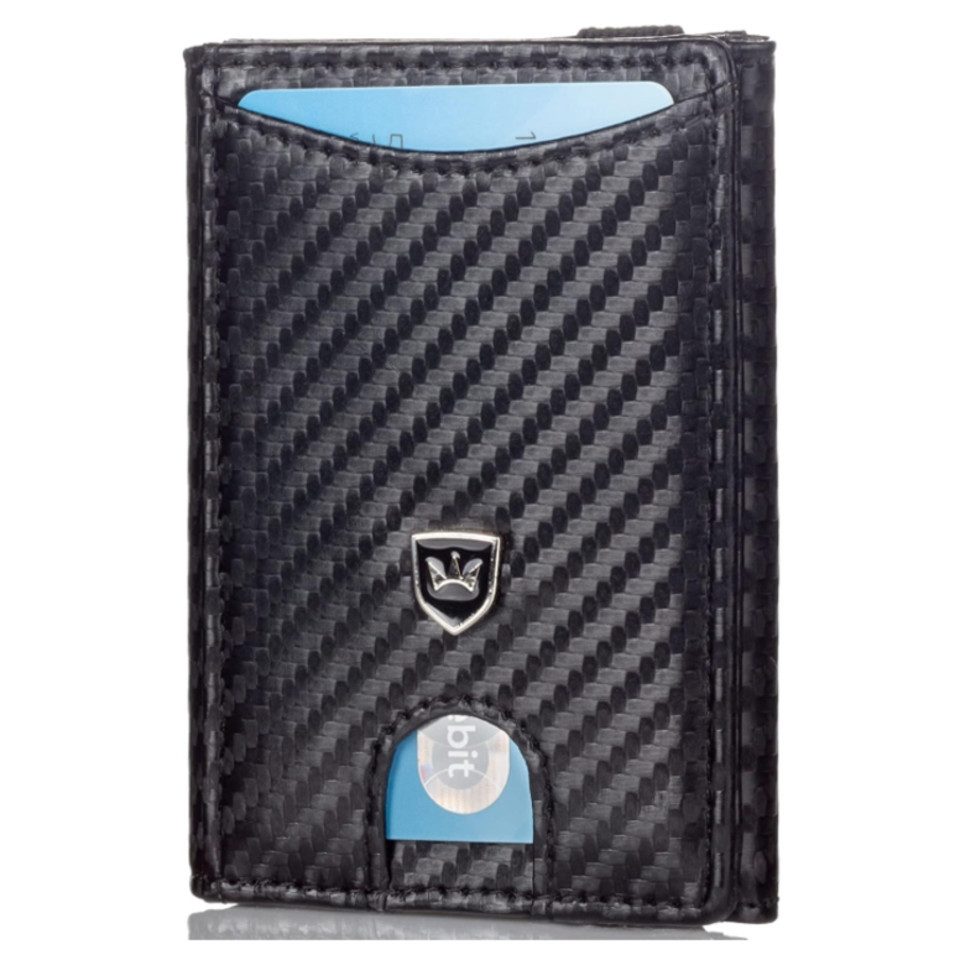 Geldbörse Kronenschein Slim Wallet mit Münzfach & RFID Schutz Carbon