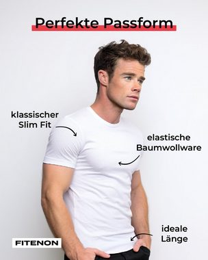 FITENON Rundhalsshirt ohne kratzende Etiketten, klassischer Slim Fit, T-Shirts (umweltschonendes 2er Set) atmungsaktive, Premium Baumwolle