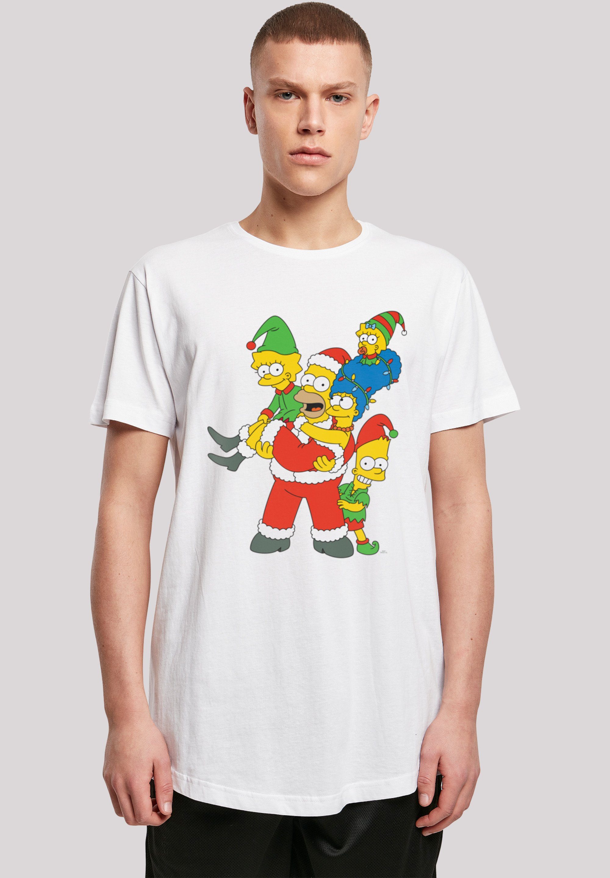 F4NT4STIC T-Shirt The Simpsons Christmas Weihnachten Family Print weiß