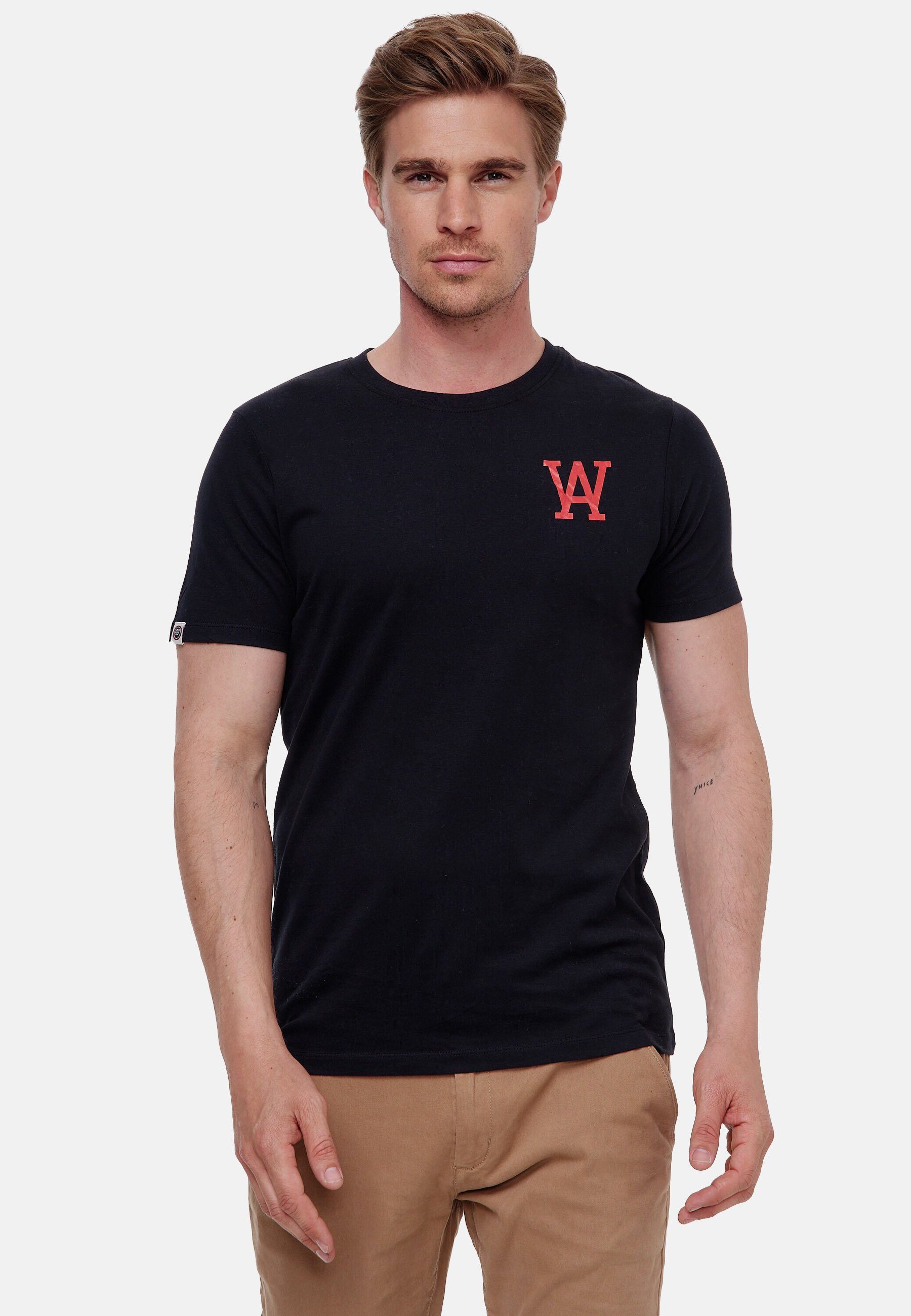 Woldo Athletic T-Shirt T-Shirt W Logo schwarz-rot