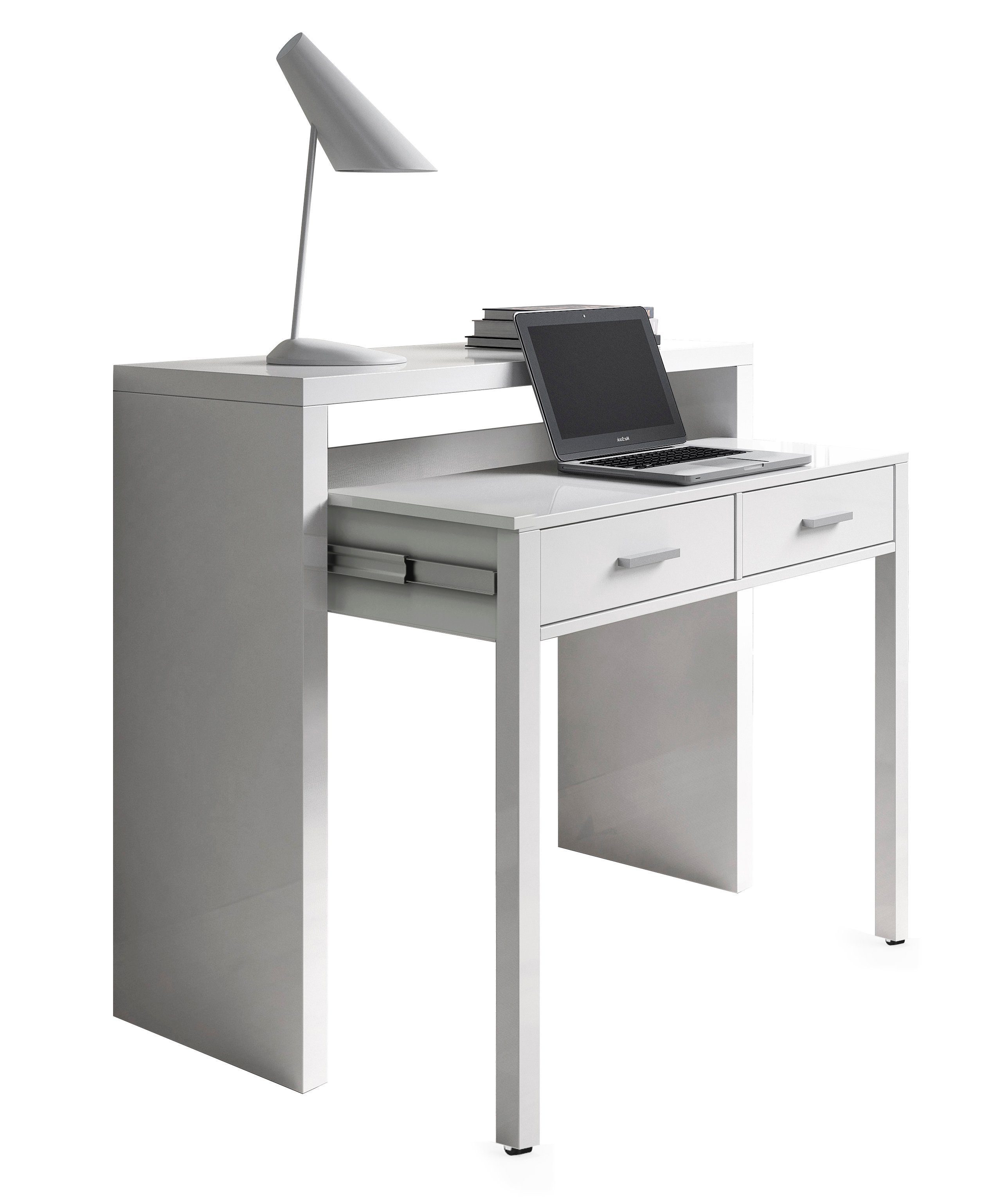 habeig Regal-Schreibtisch Schreibtisch + Kommode ausziehbar Design 100cm Flurschrank, ausziehbar