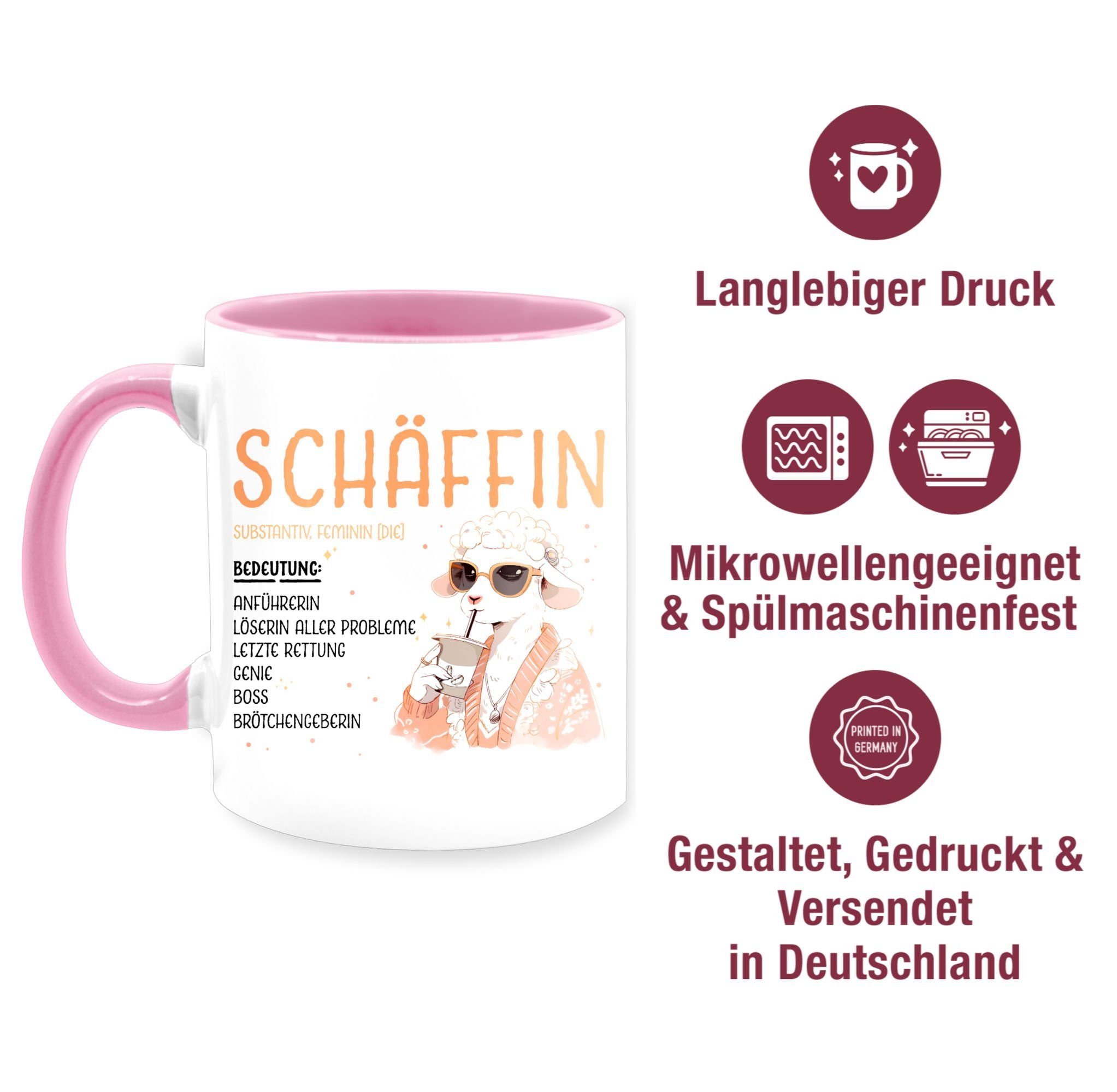 Shirtracer Tasse Schäffin - Chefin Geschenk Keramik, Rosa Lustig Geschenk Witz, Kaffeetasse Job Leiterin 2 Anführerin Vorgesetzte