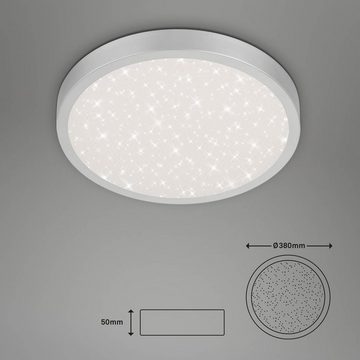 Briloner Leuchten LED-Sternenhimmel 3071-014, Sternenhimmel, LED fest verbaut, Neutralweiß, Deckenlampe, 38x5cm, Silber, 24W, Wohnzimmer, Schlafzimmer, Küche