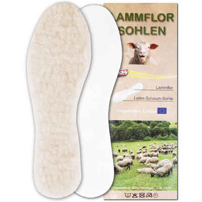 Pro Home Einlegesohlen Lammflor Schuheinlagen (1-tlg), Fußbett (Zuschneidbar) für alle Altersklassen geeignet, bequeme und atmungsaktive Schuheinlagesohlen