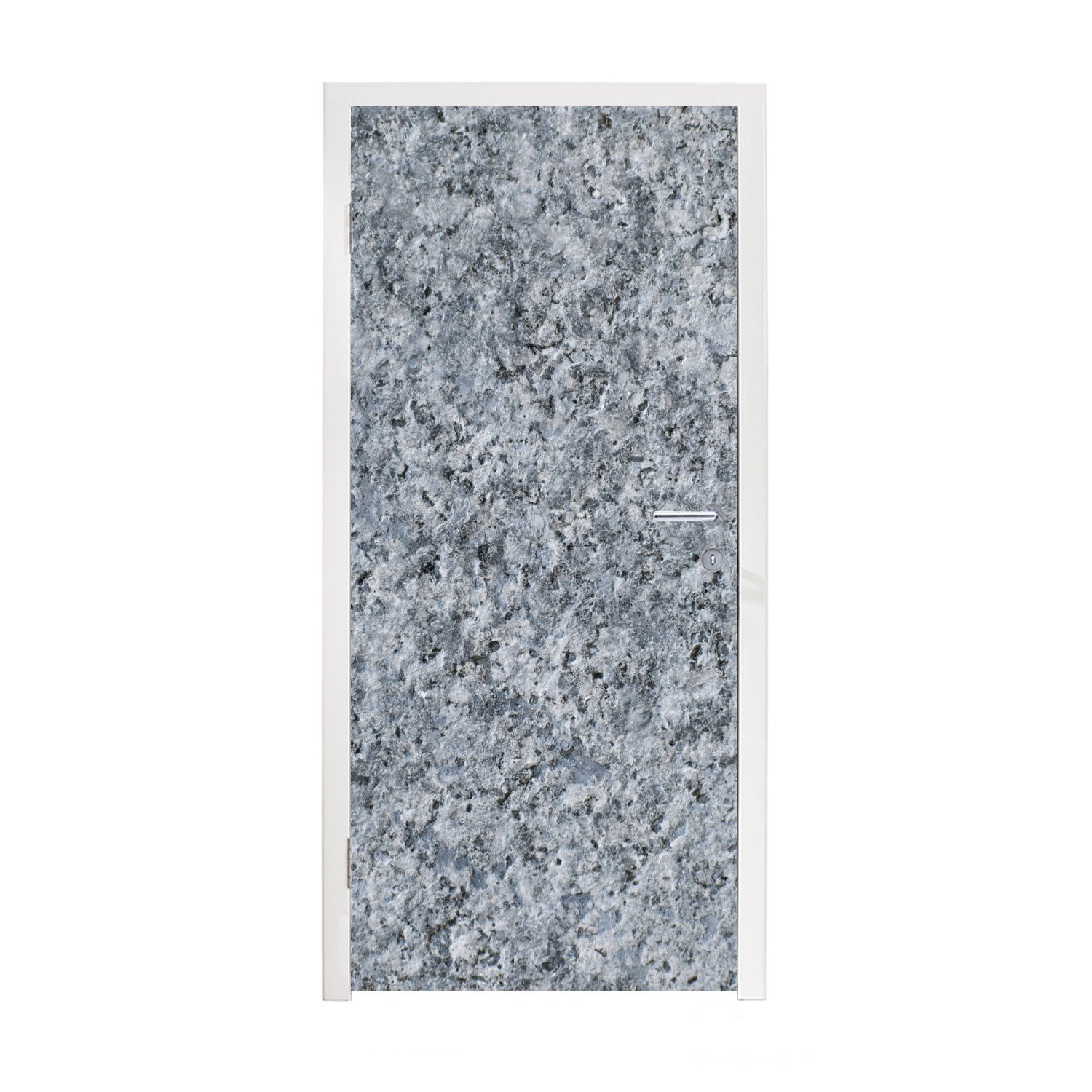 MuchoWow Türtapete Granit - Stein - Muster - Design - Grau, Matt, bedruckt, (1 St), Fototapete für Tür, Türaufkleber, 75x205 cm